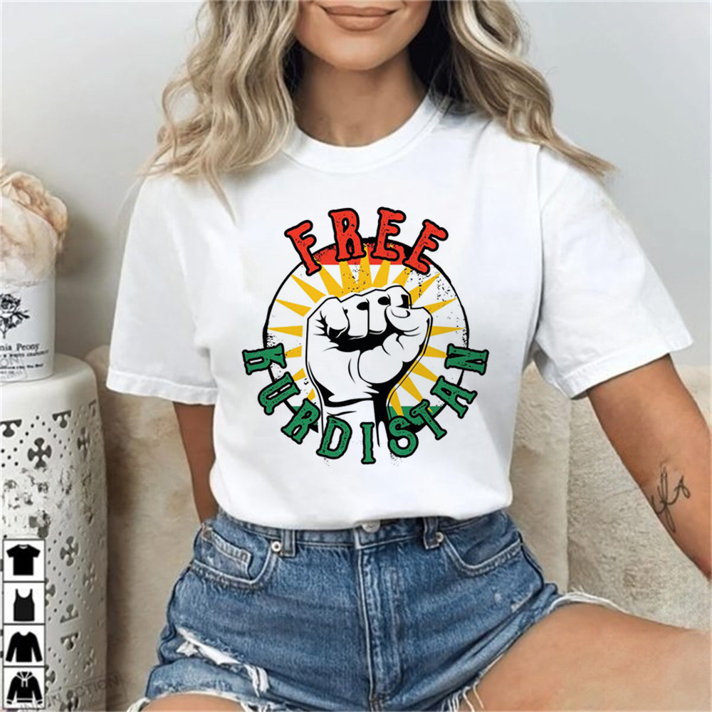 Kurdistan chemise adolescent Pastel confortable streetwear université t-shirt 80s vêtements coréens Grunge Punk Pop Culture esthétique
