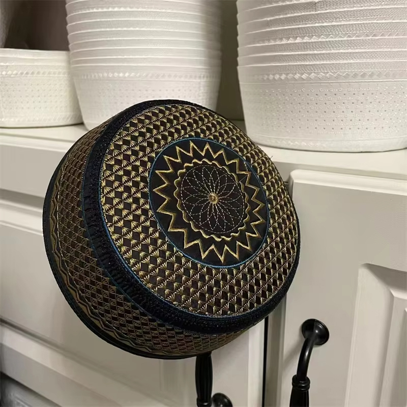 Chapeau de culte musulman pour hommes, 55-60cm, Style National Hui, robe traditionnelle, broderie exquise, chapeau de prière islamique, arabie saoudite