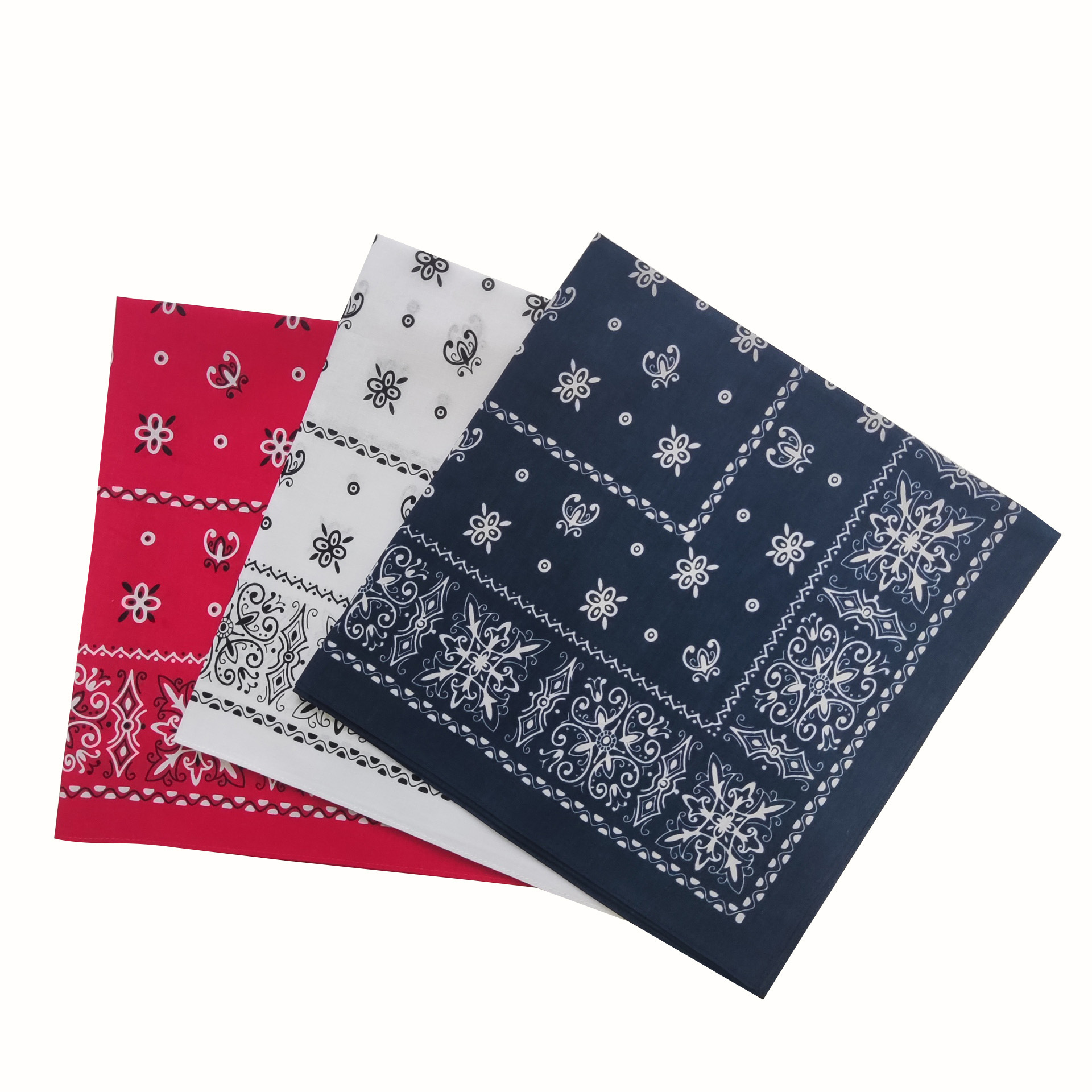 Nouvelle Mode Hip Hop 100% Coton Hommes Foulard de Poche Rouge Bleu Marine Blanc Paisley Bandanas Femmes Bandeau Foulard de Tête Neckerchief