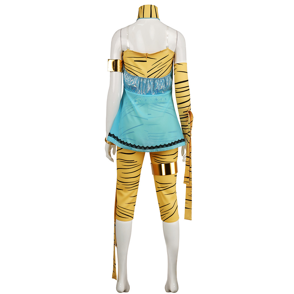 Costume de cosplay Cleo De Nile Anime pour femmes, combinaison sexy, perruque, accessoires, gilet bleu, ceinture, tenue de fête d'Halloween, carnaval