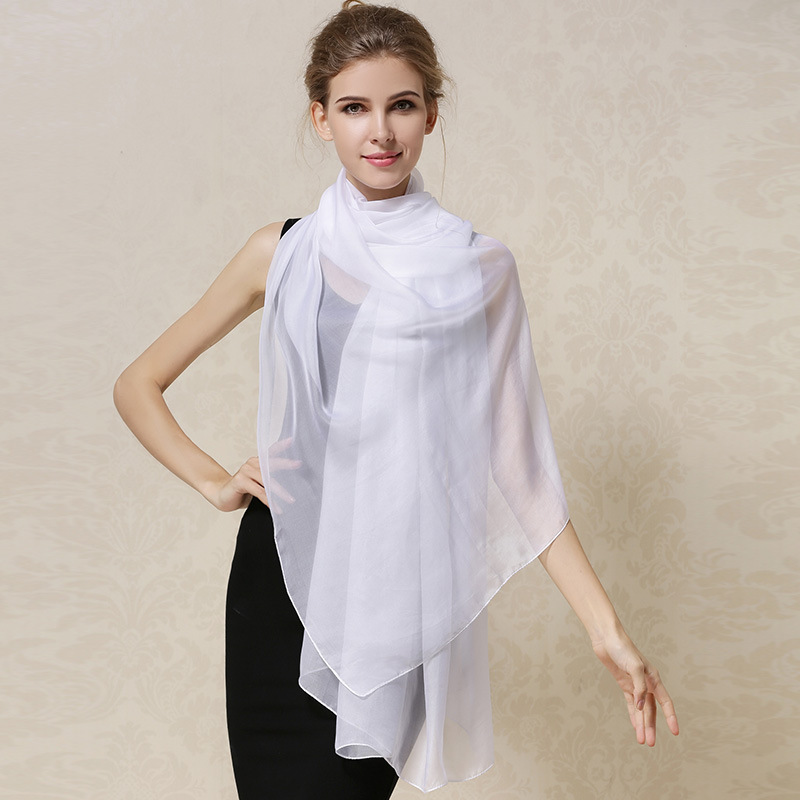 DANKEYISI femmes 100% foulard en soie naturelle châle femme Pure foulards en soie enveloppes couleur unie grande taille châles longue plage couvertures
