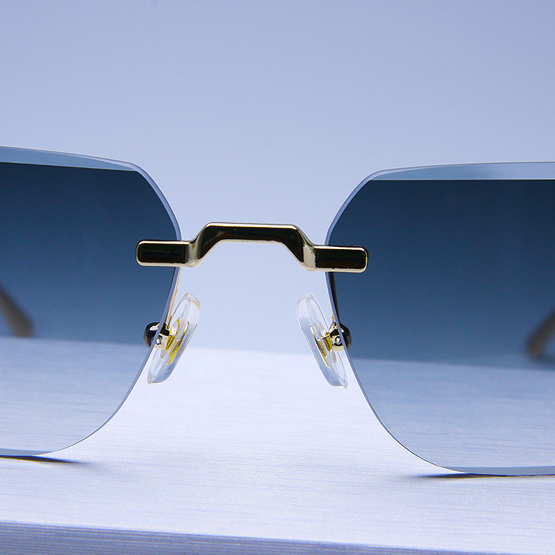Lunettes de soleil sans monture, rectangulaires, tendance, populaires, pour femmes et hommes, lunettes de soleil carrées pour femmes et hommes, pour les voyages d'été, Oculos