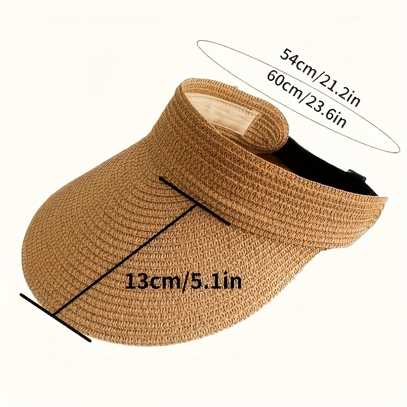 Chapeau de soleil pliable à large bord pour femme – Nouveau chapeau de plage en paille printemps/été pour les voyages en plein air, protection UV, pliable et respirant