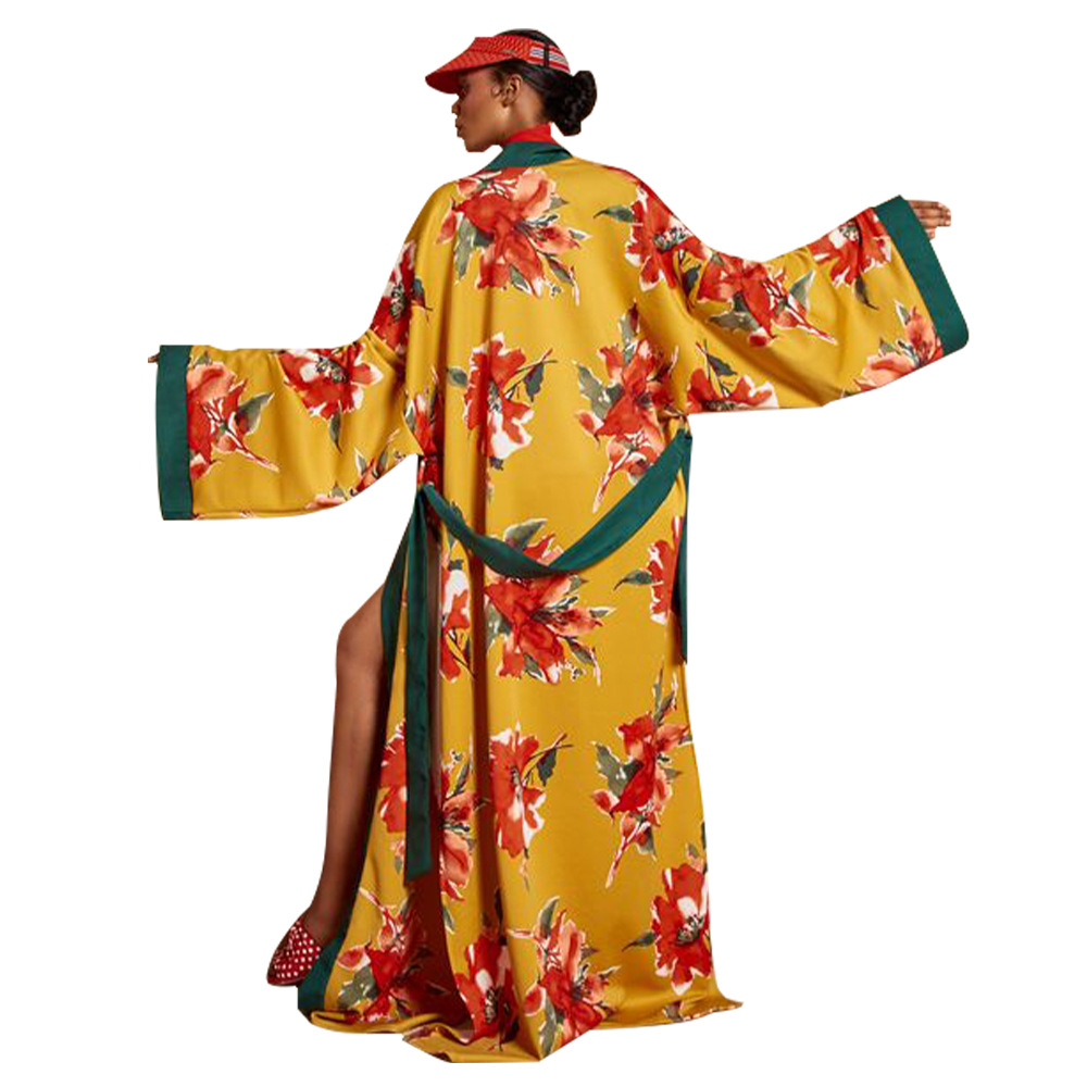 Kimono japonais sexy pour femmes, cardigan, pyjama, vêtements de nuit, robe de bain lisse
