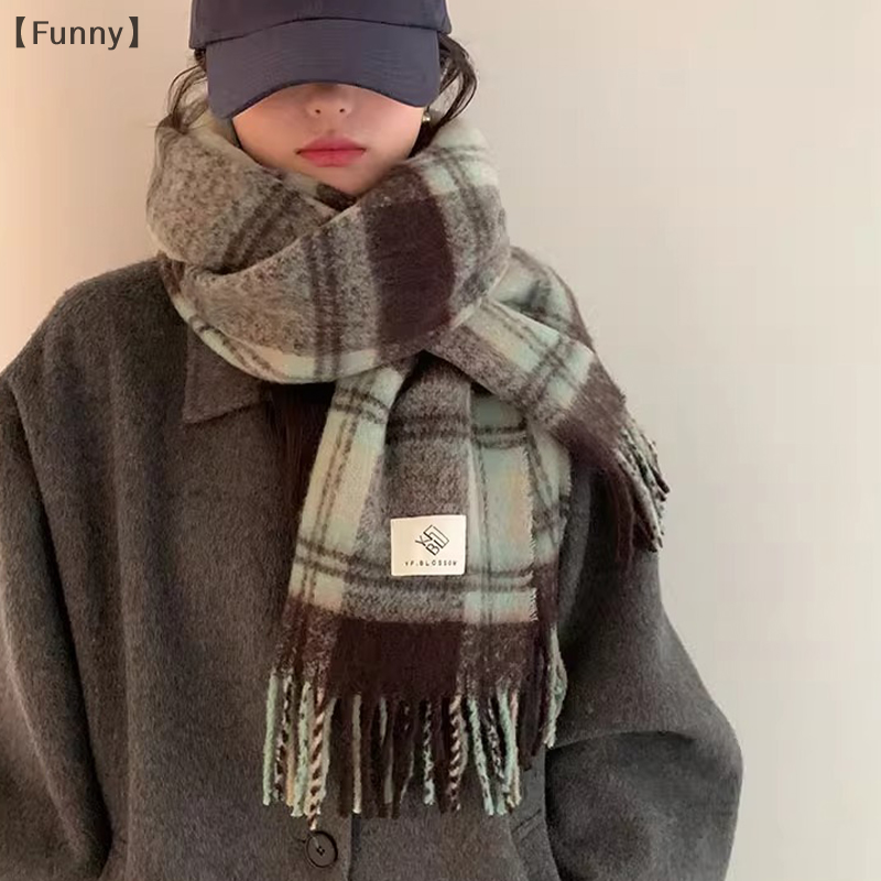 maveraFunny AanAutumn et hiver nouveau Couple écharpe femmes chaud épais châle rétro paresseux Style Plaid cou écharpe
