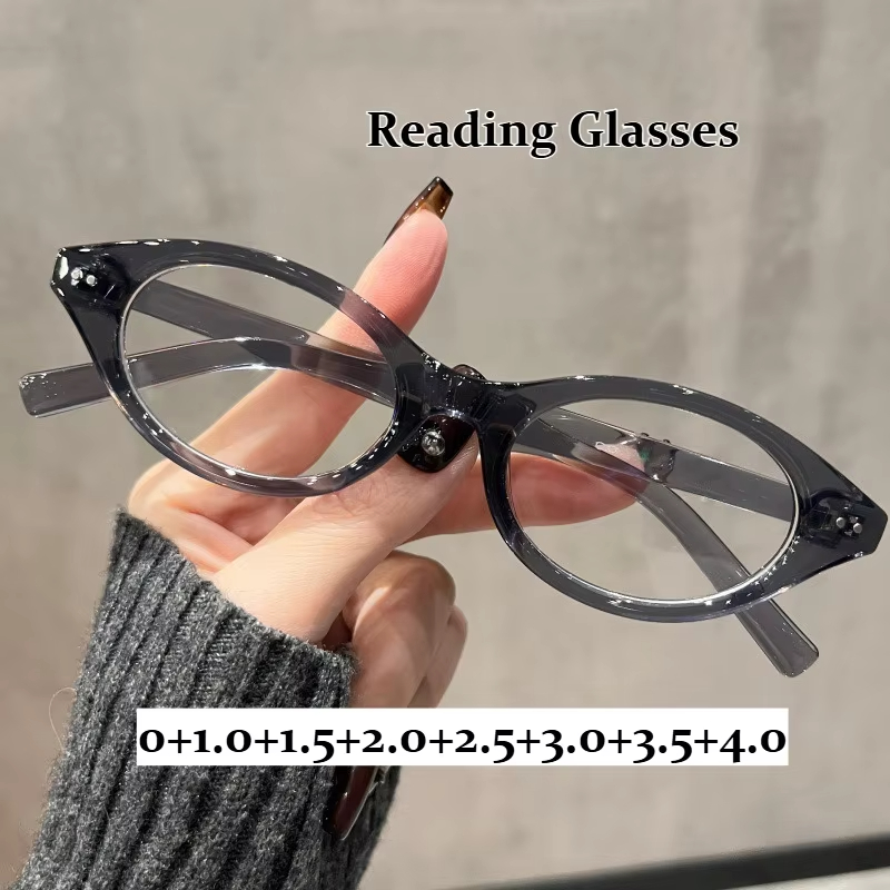 Lunettes de lecture +1.0+1.5+2.0+2.5+3.0+3.5+4.0 pour femmes, monture ovale, lunettes optiques, lunettes pour hypermétropie, lunettes unisexes décoratives