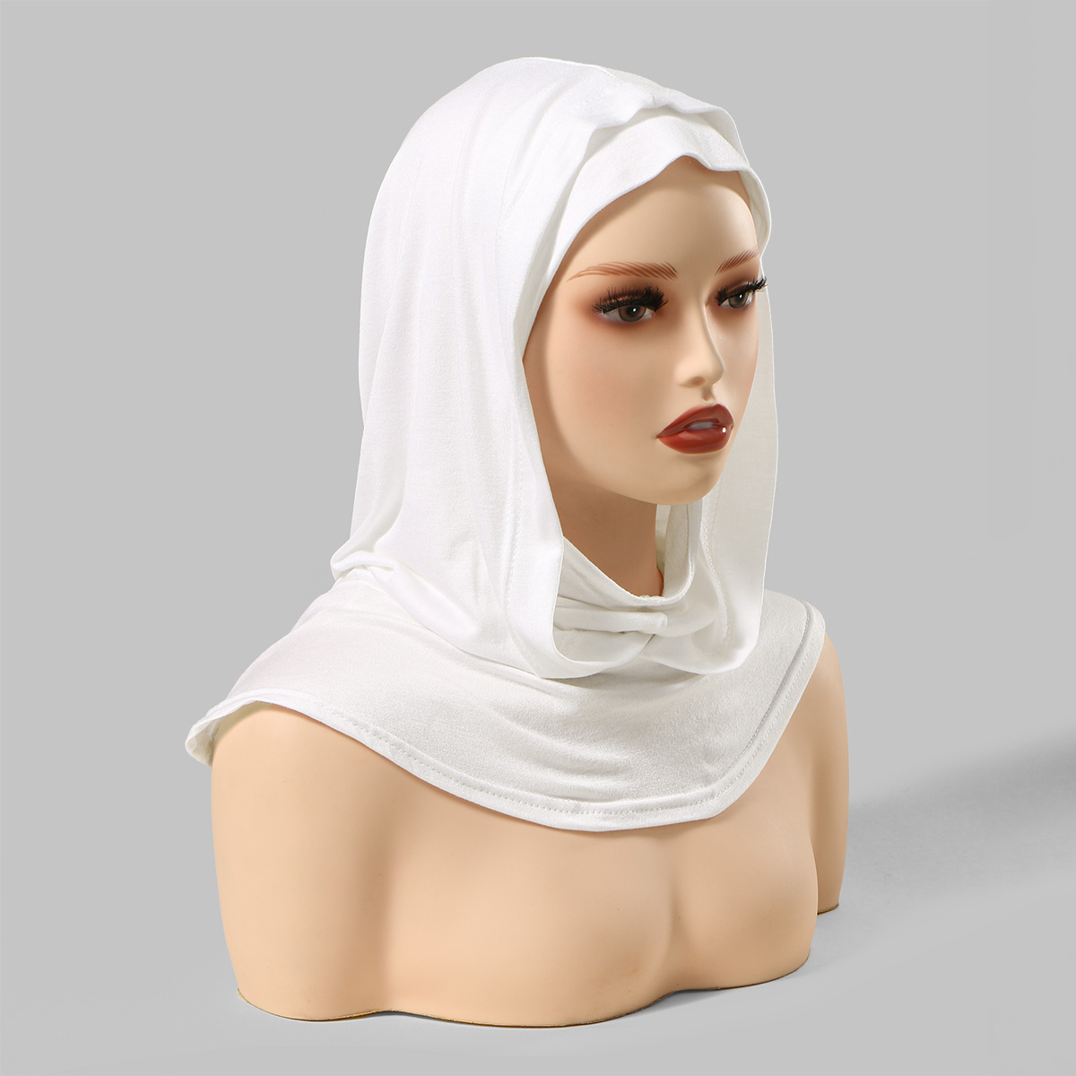 Hijab instantané musulman en jersey de coton modal, foulard uni doux pour femme, châle en jersey premium, facile à porter, couvre-tête 50*37cm