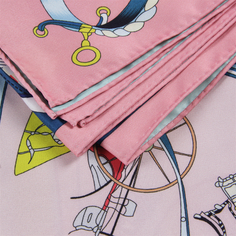 Marque foulards en soie chariot imprimé sergé foulard en soie femmes châles Design de luxe Hijab mode carré frisé écharpe foulard