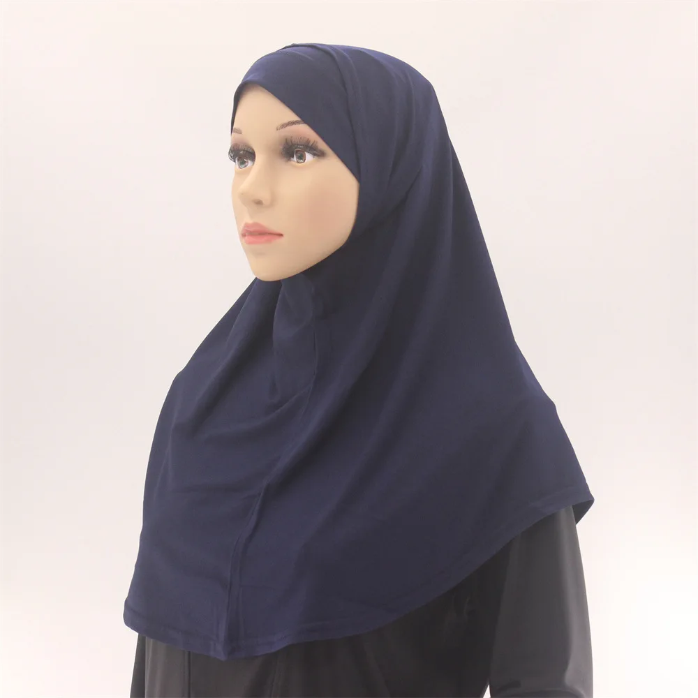 2 pièces sous-écharpe avec Hijab ensemble femmes musulmanes couverture complète foulard instantané Turban Islam prière Hijabs châles arabes envelopper Khimar