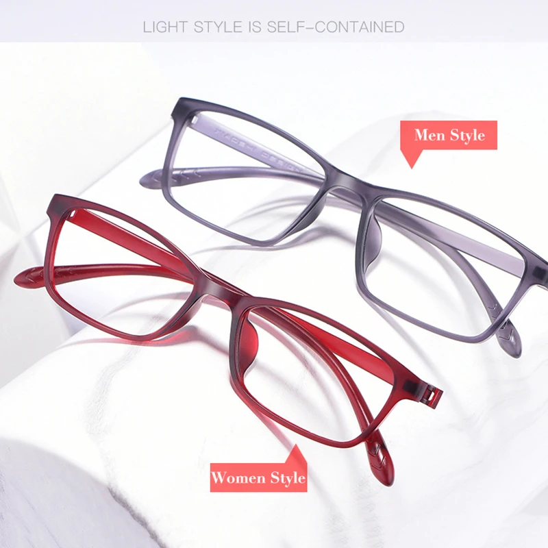 Nouveauté TR-90 lunettes à monture pour hommes et femmes Styles 4 couleurs en option plastique Flexible lunettes durables Prescription