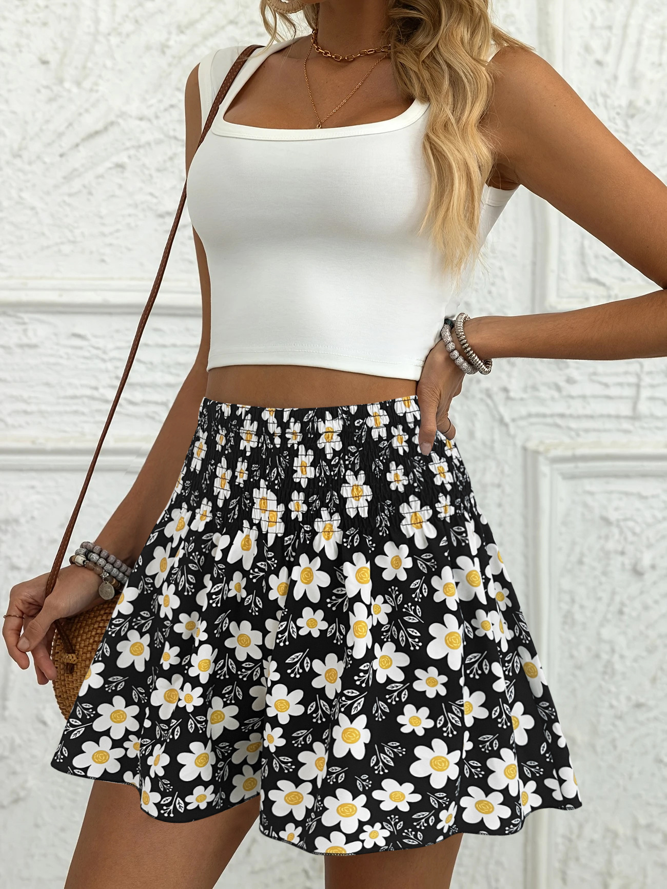 Jupes et pantalons imprimés floraux pour femmes, à la mode d'été et confortables, vêtements d'extérieur, shorts de plage