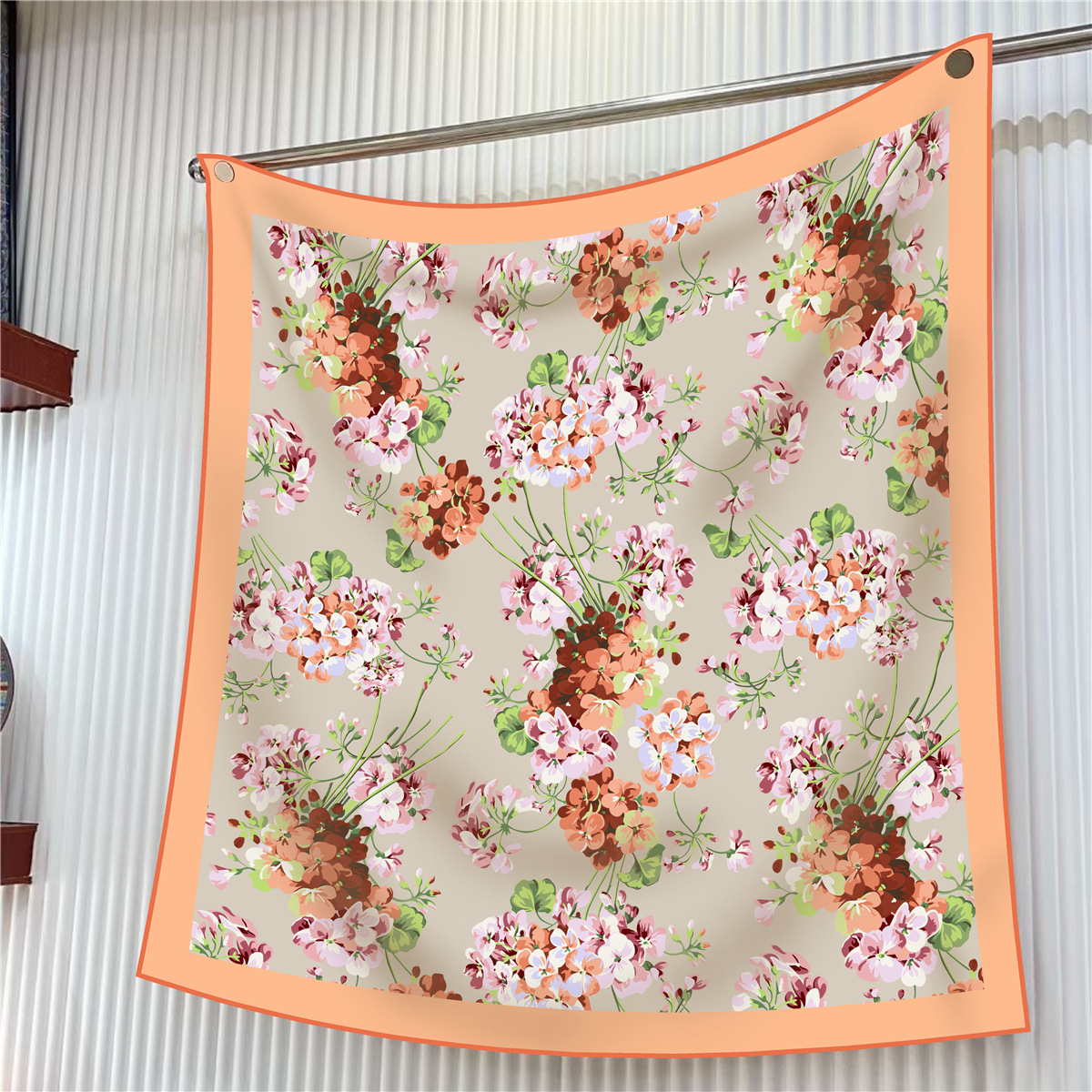 Foulard en soie pour femmes, châle d'été élégant, couvre-chef, Bandana, idée cadeau pour la fête des mères, nouvelle mode 90x90CM 2024