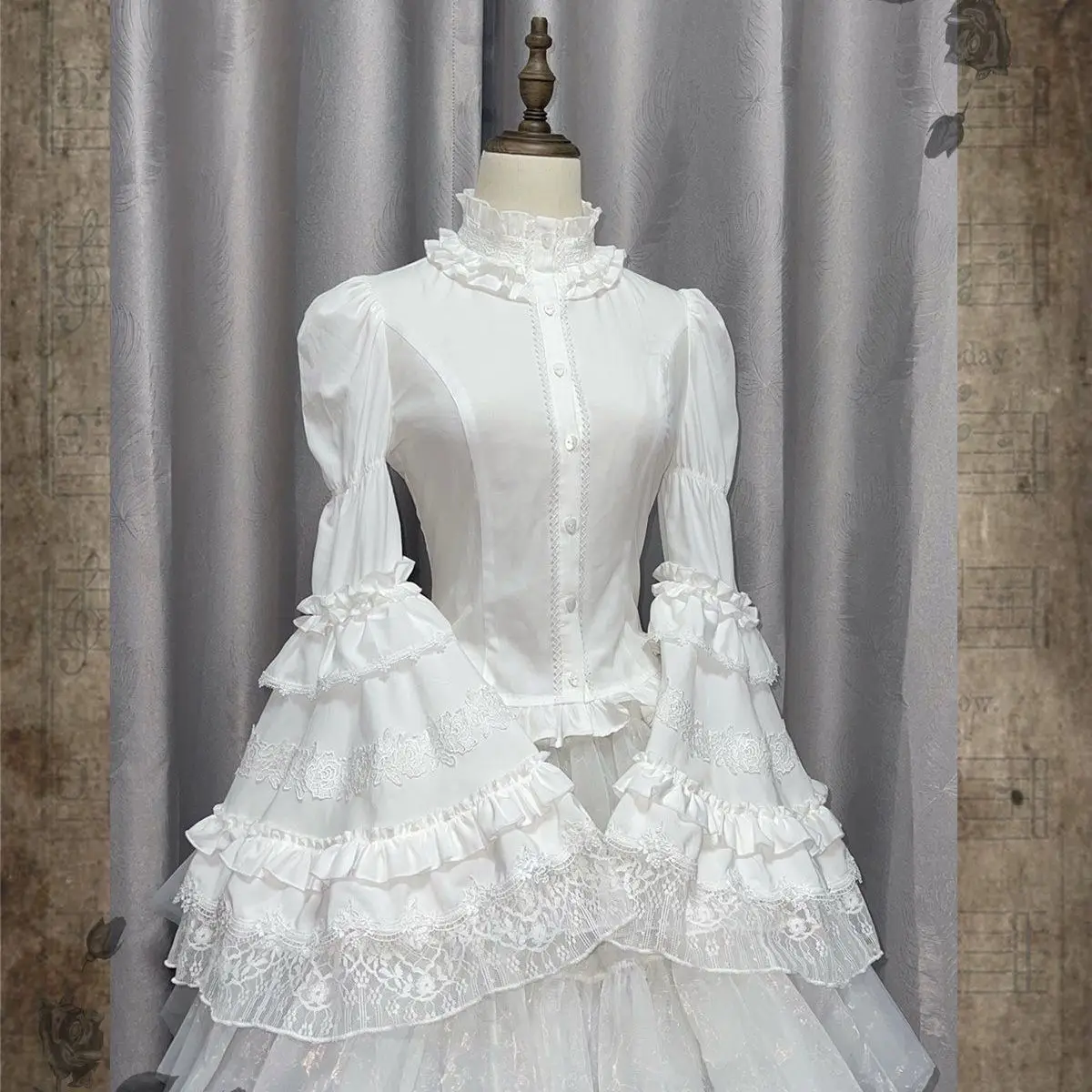 Chemisiers Lolita pour femmes mode Blusas Mujer chemises et chemisiers noirs Blusas Femininas Elegantes Punk gothique Vintage Harajuku
