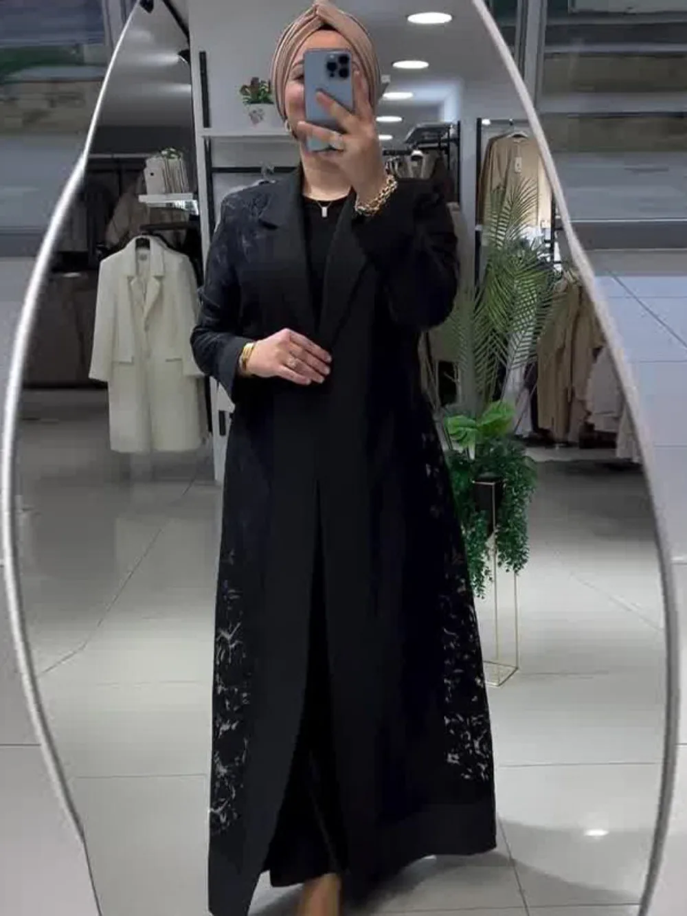 Abaya-Manteau long décontracté pour femmes musulmanes, pardessus à revers amissié, coupe-vent arabe, Ramadan, Maroc, Dubaï, Eid