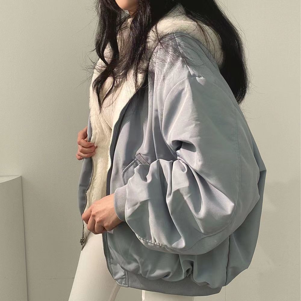 Veste chaude pour femmes automne-hiver, double face, à capuche, style coréen, veste pour étudiantes, vêtements d'extérieur pour femmes