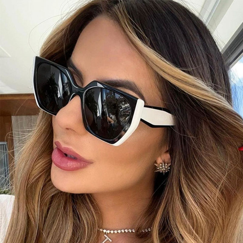 Lunettes de soleil œil de chat élégantes pour femmes, nuances dégradées féminines, lunettes de soleil noires et blanches, style vintage, mode, nouveau