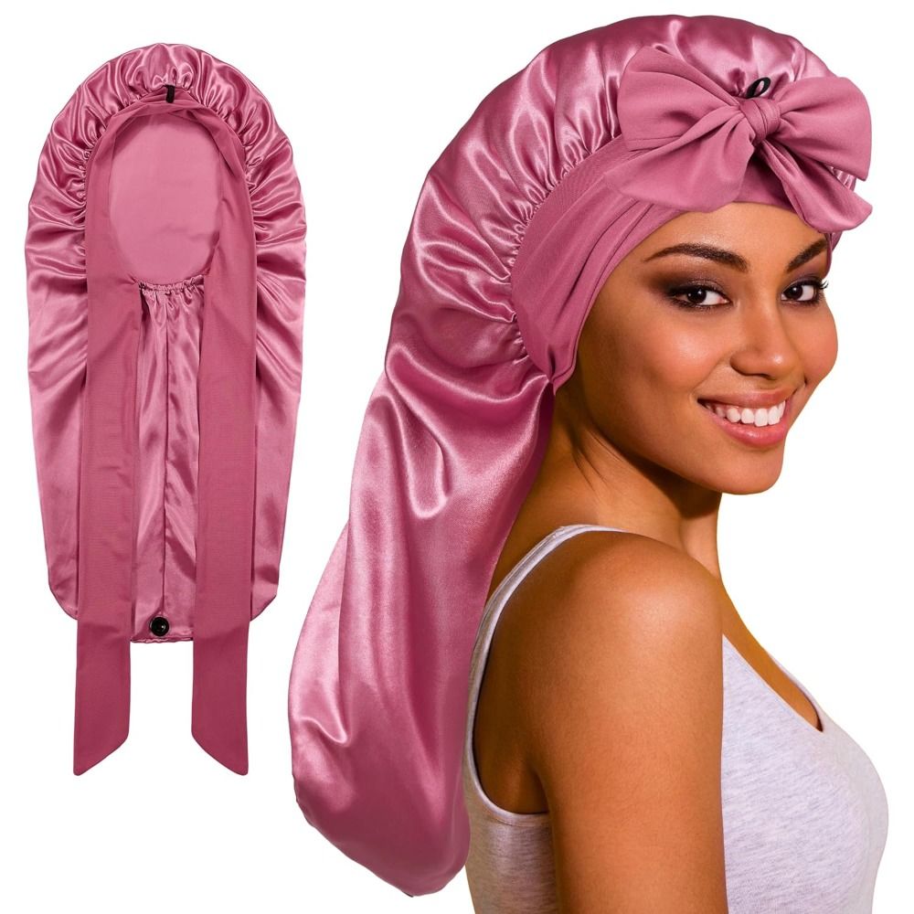 Bonnet en satin extra long doublé de satin pour cheveux bouclés, bonnet ajustable pour tresses, protection des cheveux, bonnet de nuit pour femmes