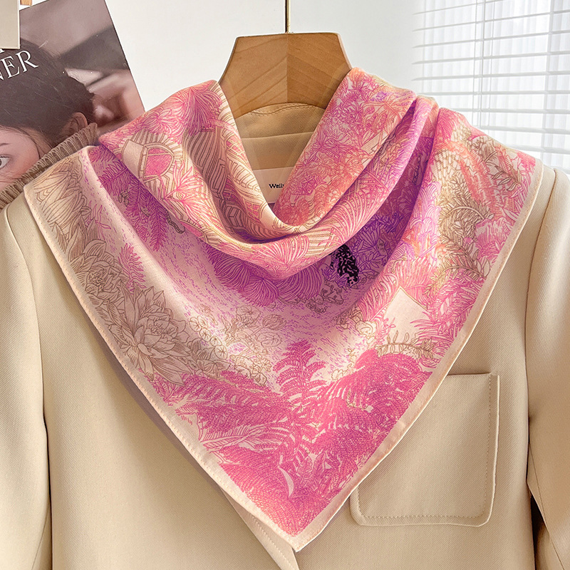 Écharpes de cou tendance pour femmes, châles et foulards en coton imprimé, petits bandanas, foulards carrés, jolis hijabs 68x68cm