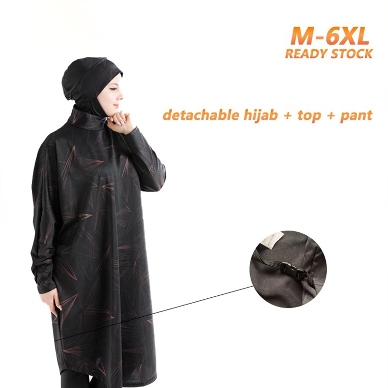 Burkini maillots de bains musulmans maillot bain femme hijab femme musulman Abaya Abayas – maillot de bain musulman pour femmes, manches longues, grande taille, Cover up pour les maillots de bain, chemise