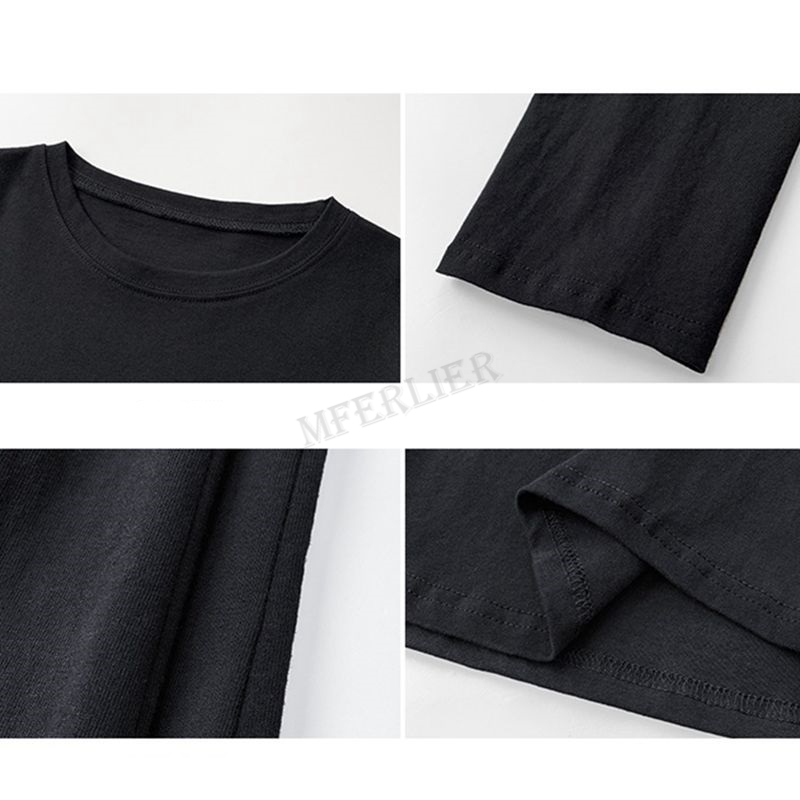 T-shirt manches courtes col rond femme, estival et décontracté, en coton, noir et blanc, grande taille 14XL 15XL 200kg 210kg