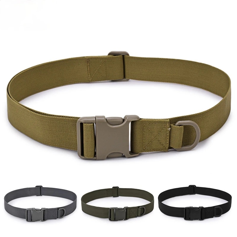 Ceinture de style militaire en toile noire pour homme, dégagement rapide, écharpe, extérieur, chasse, cyclisme, mode, saut, environnement, 125cm