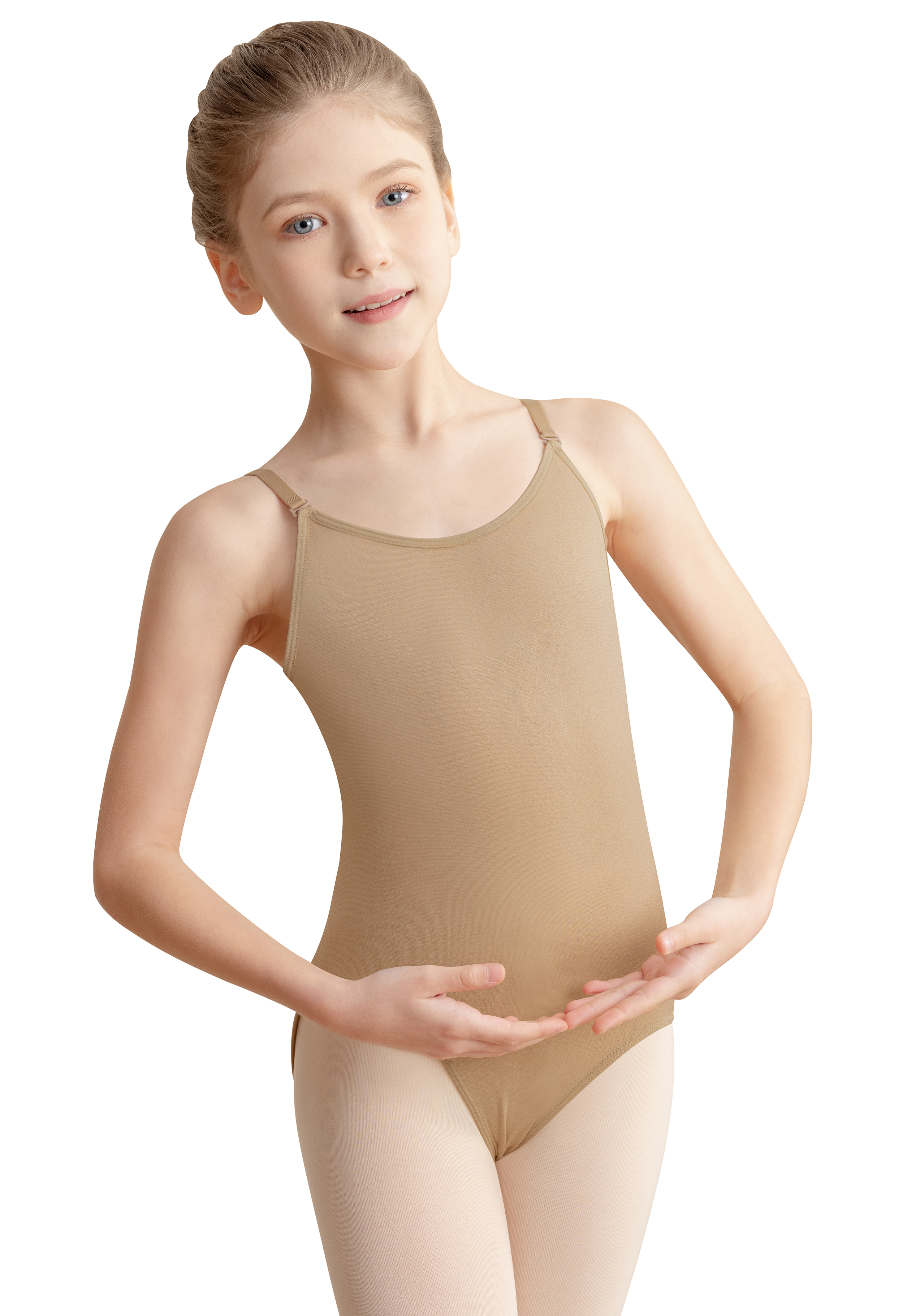 Justaucorps nu pour filles, sous-vêtement de danse, justaucorps de Ballet, Camisole sans couture, vêtements de danse avec couvre-mamelon