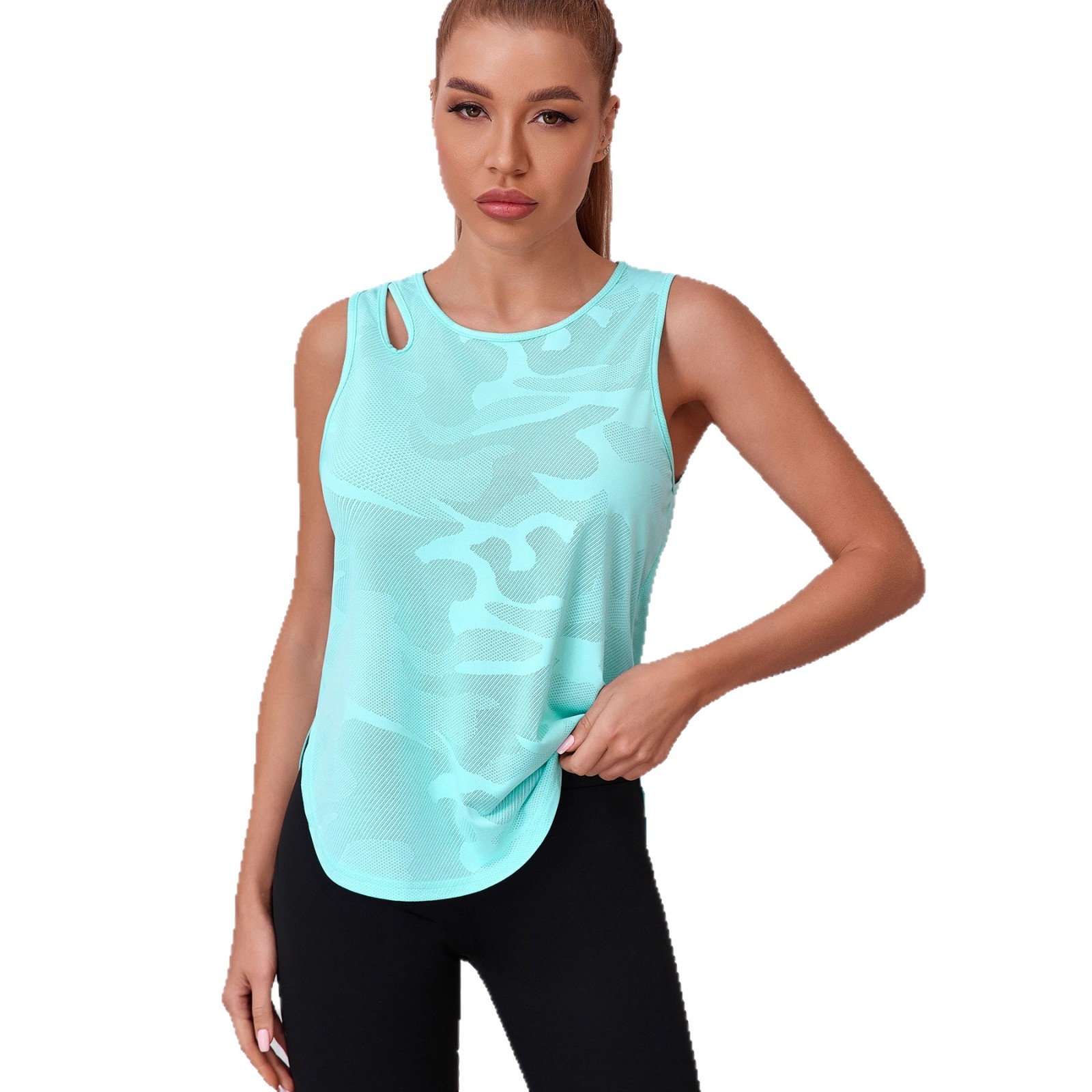 Débardeur de yoga pour femme, ample et décontracté, idéal pour la course et le sport, séchage rapide, respirant, vêtement de fitness supérieur confortable en polyester