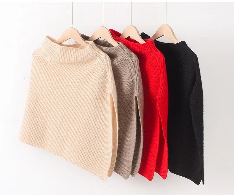 Écharpe-châle intégrée tricotée pour femme, cache-cou pull-over fendu sur le devant, couverture chaude superposable pour l'automne-hiver, nouvelle arrivée