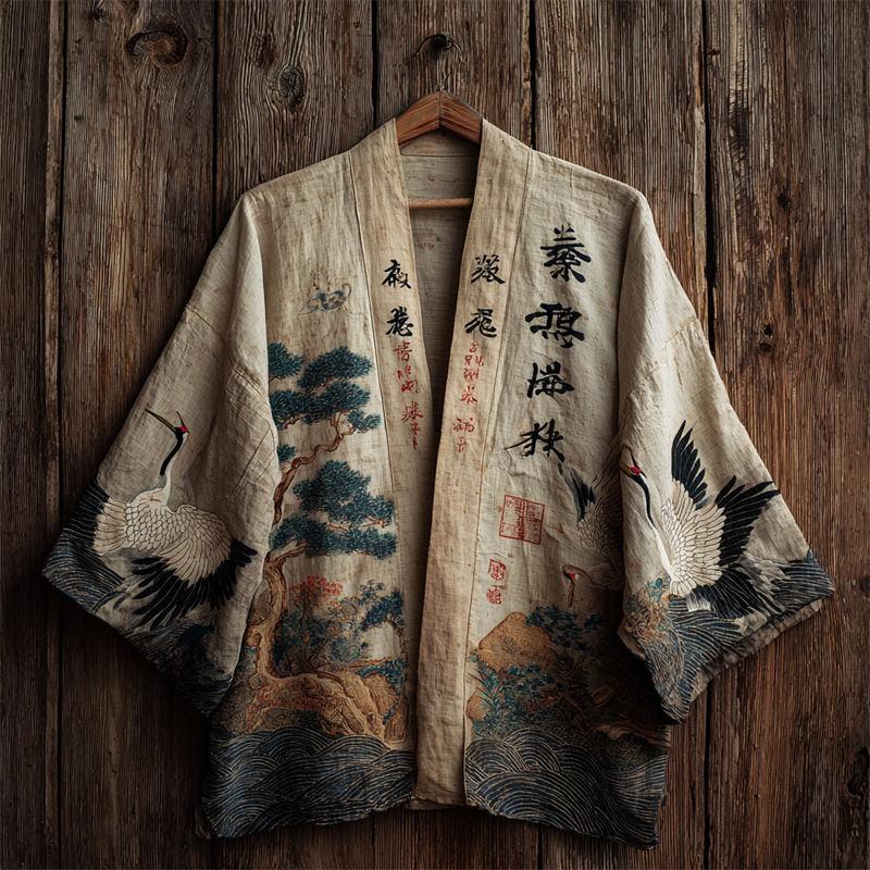 Kimono japonais traditionnel grande taille, cardigan Yukata Haori vintage imprimé, chemise ample pour homme à manches courtes, costume de cosplay samouraï