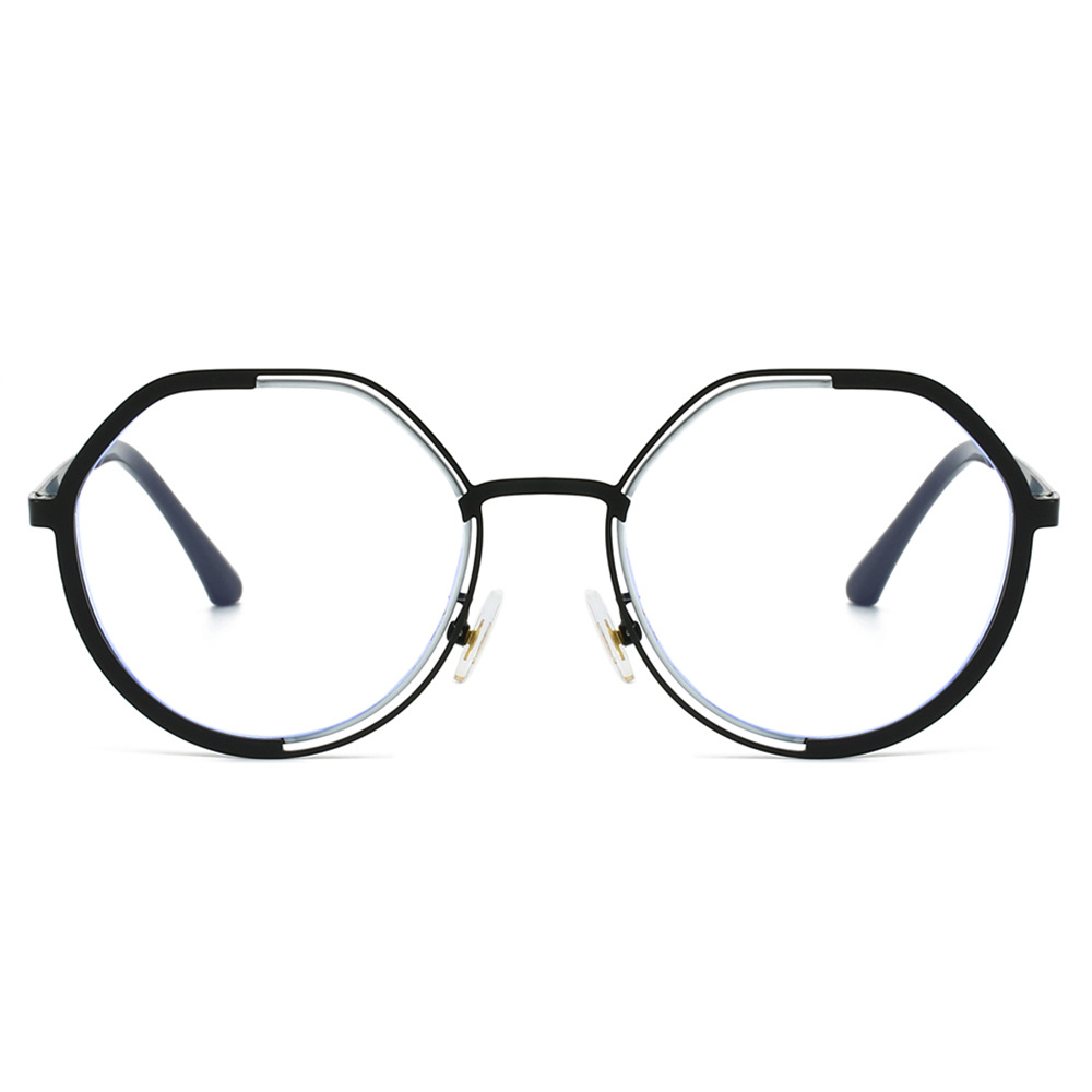 Lunettes rondes hexagonales élégantes, monture légère et tendance rétro, confortables pour une longue tenue, polyvalentes pour tous les tenues