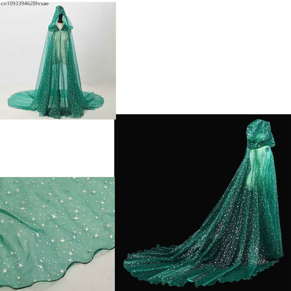 Cape à capuche pour femmes, gothique médiéval, fée elfe, Maxi, longueur au sol, en Tulle, Cape de sorcière Vampire