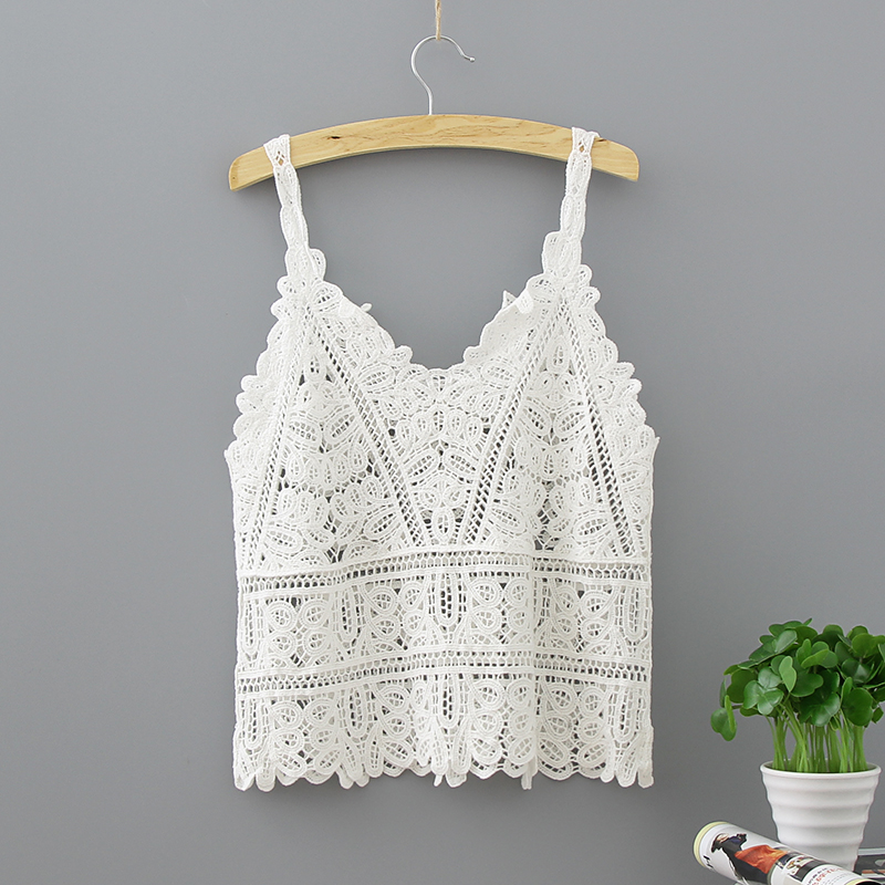 Débardeur en coton au Crochet pour Femme, Sexy, tricoté, ajouré, haut court, Vintage, dos nu, Camisole, vêtements d'été, 2026