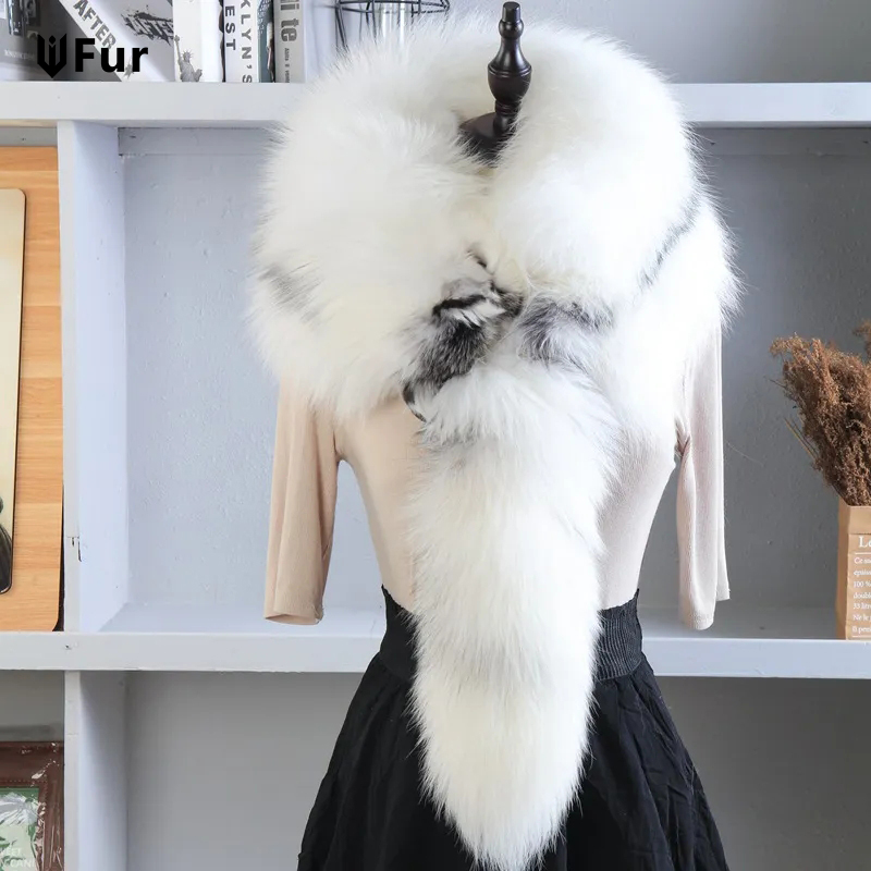 Écharpes de luxe 2026 en vraie fourrure de renard pour femme, col rond en fourrure de renard naturelle entière, chaudes et douces, écharpe authentique en vraie fourrure de renard pour l'hiver