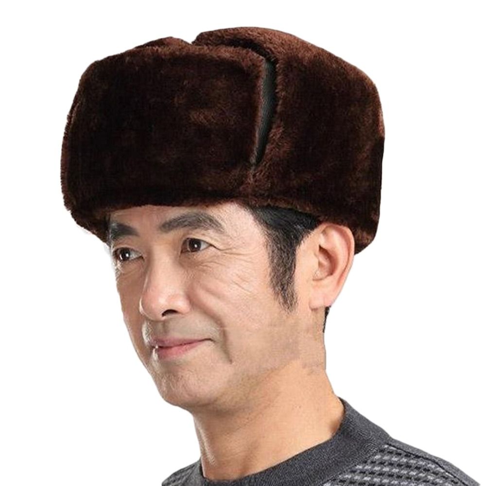 Chapeau d'hiver épais et chaud pour homme et femme, style ushanka, protection contre le vent, protection des oreilles, en fourrure, pour l'extérieur