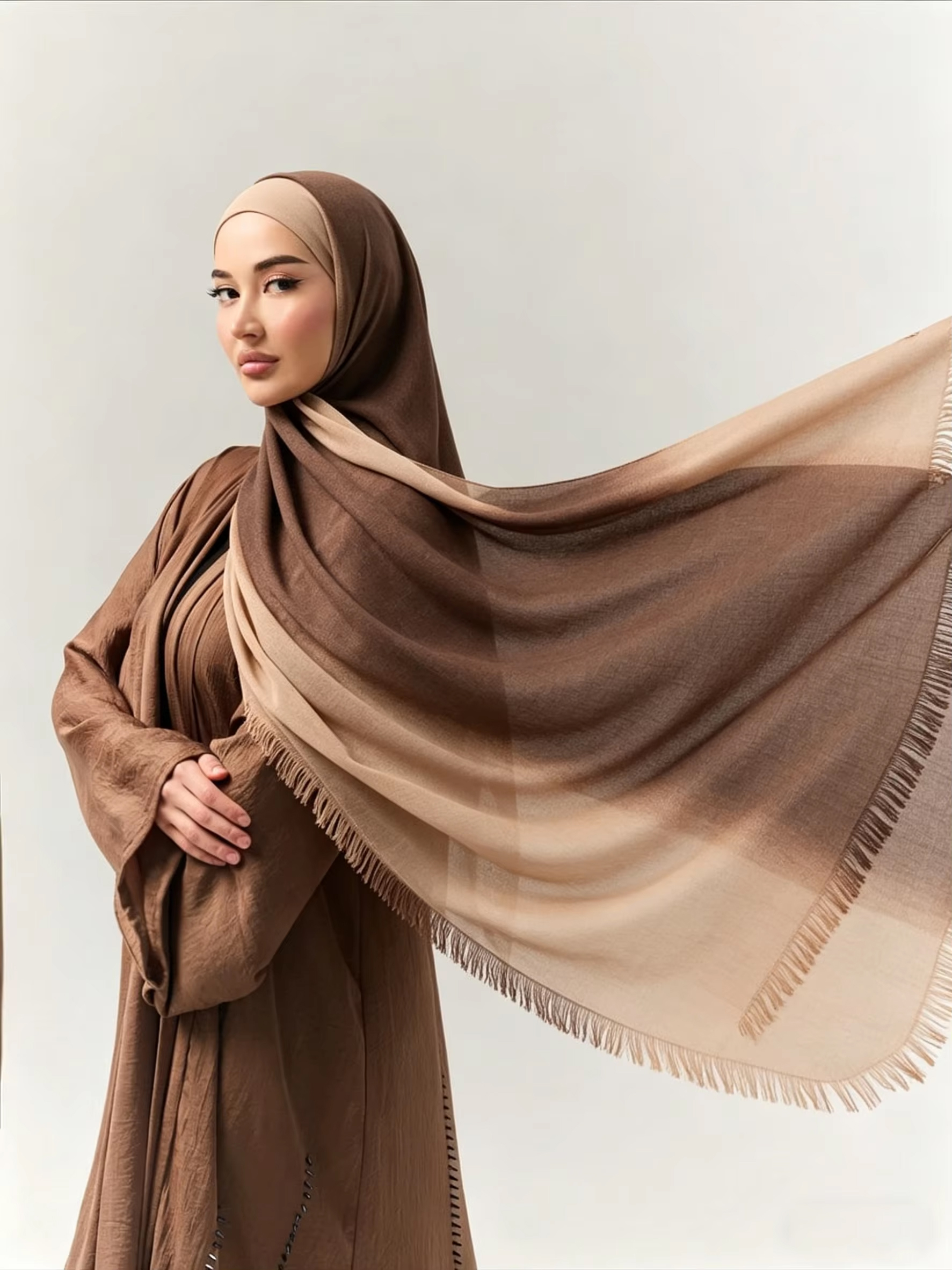 Hijab musulman bicolore dégradé, foulard en coton tie-dye, châles et écharpes islamiques pour femme, Ramadan, Eid