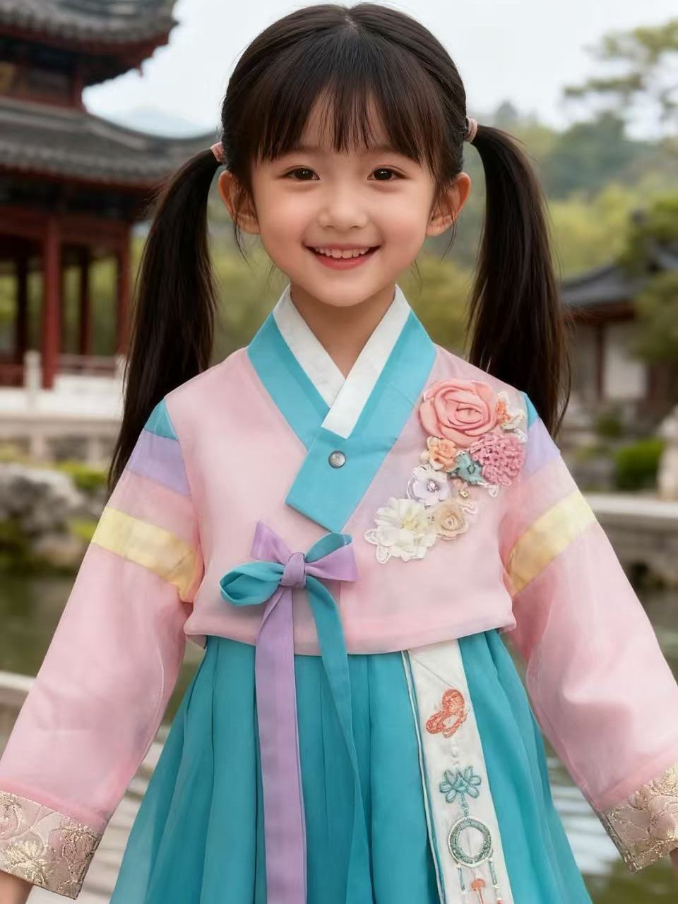 Costume traditionnel coréen, nouveau Costume ethnique, Hanbok coréen pour filles, robe de princesse féminine
