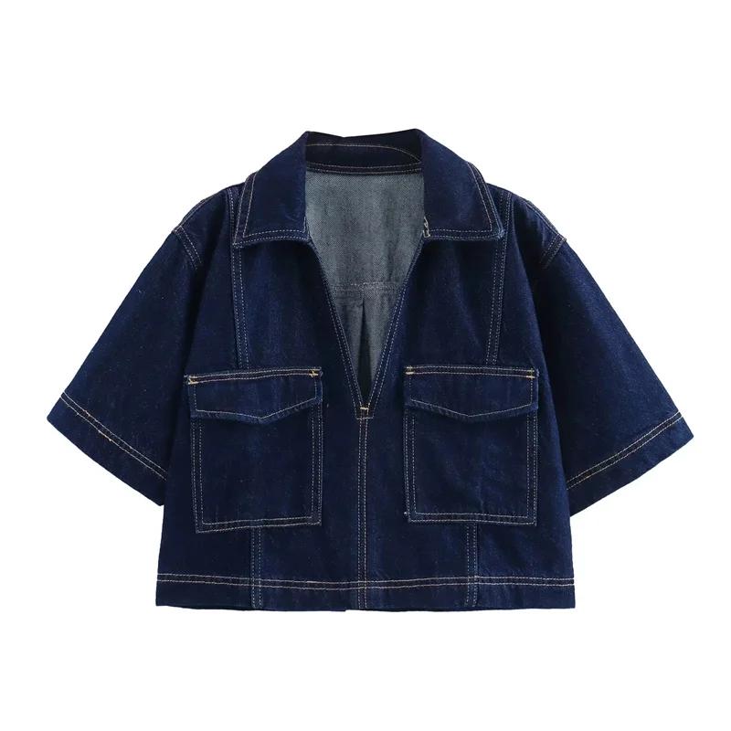 Ensemble de chemises pour femme MUJER 2026 – Chemises en jean bleues pour femme, chemises et blouses courtes d'été, chemises décontractées pour les vacances, hauts pour femme