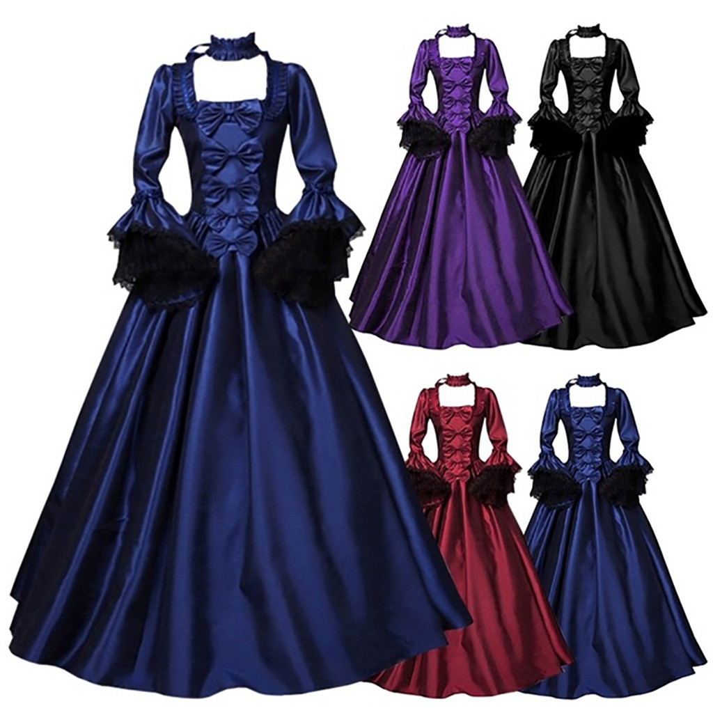 Robes médiévales victoriennes pour femmes, grande taille, Vintage, Renaissance, robe de cour, rétro, gothique, mascarade, Costume de Cosplay