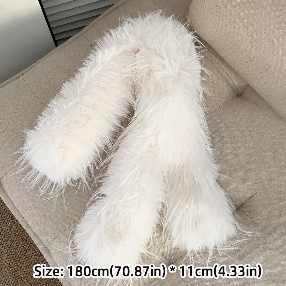 Écharpe longue en peluche épaisse et moelleuse à la mode, Imitation fourrure de vison, châle doux de 180cm, écharpe de luxe classique Y2K pour fille chaude