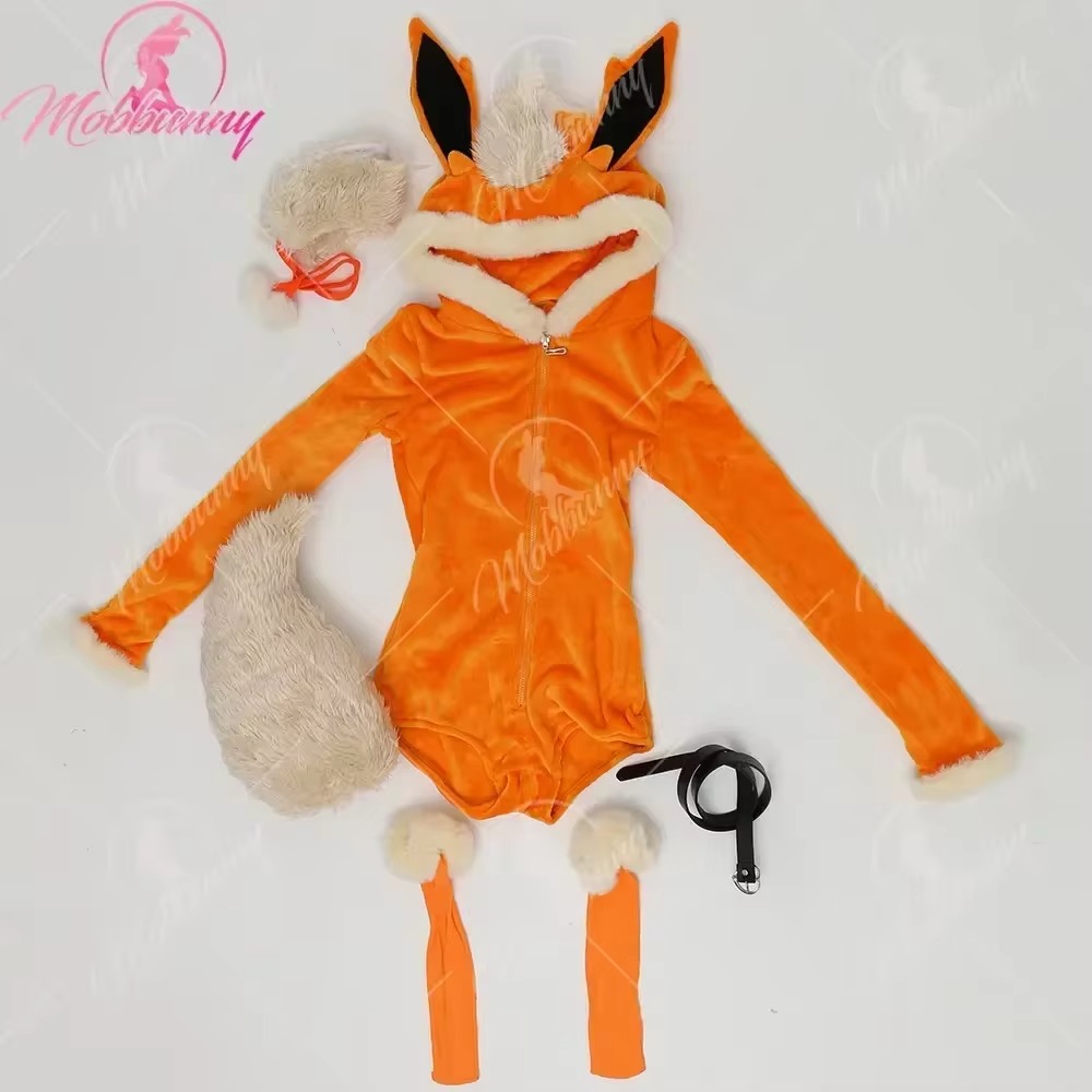 Mobbunny PM Derivative – body en peluche pour femme, barboteuse à capuche et chaussettes avec ceinture et queue, Costume de Cosplay