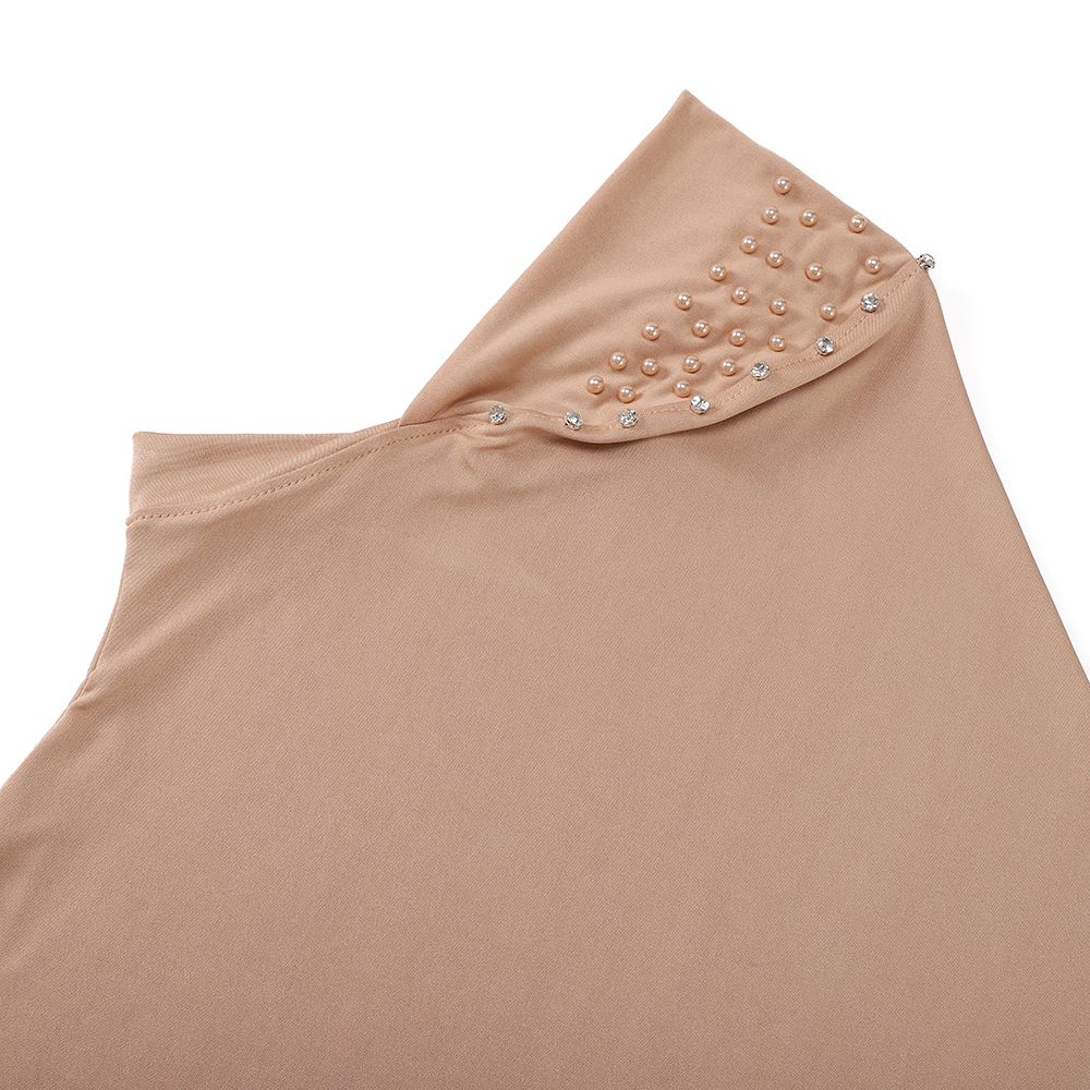 Hijab instantané une pièce pour femmes musulmanes, orné de strass et de perles, Khimar Jilbab, couvre-chef islamique pour la prière, facile à porter, hijabs modestes.