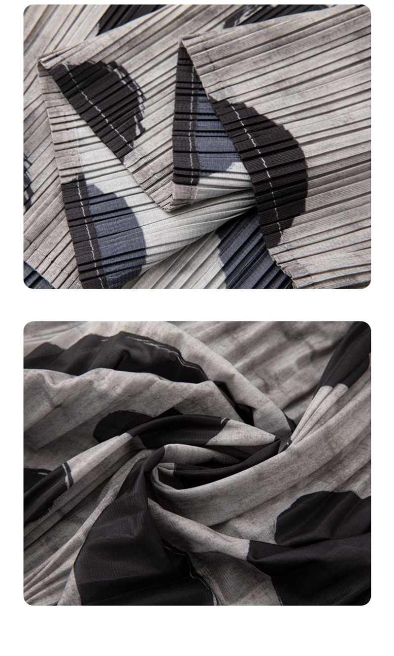 Jupes pour femmes jupe Miyake conception minoritaire sens jupe plissée femme taille haute impression jupe de hanche ample jupe plissée