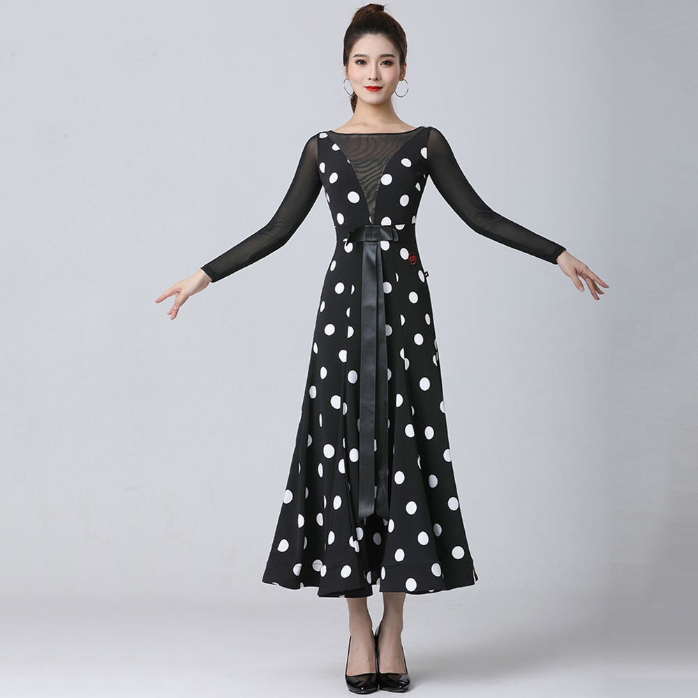 Robe de danse de salon élégante pour femmes, vêtements de valse standard nationale, grande balançoire, tango, performance moderne, costume de scène