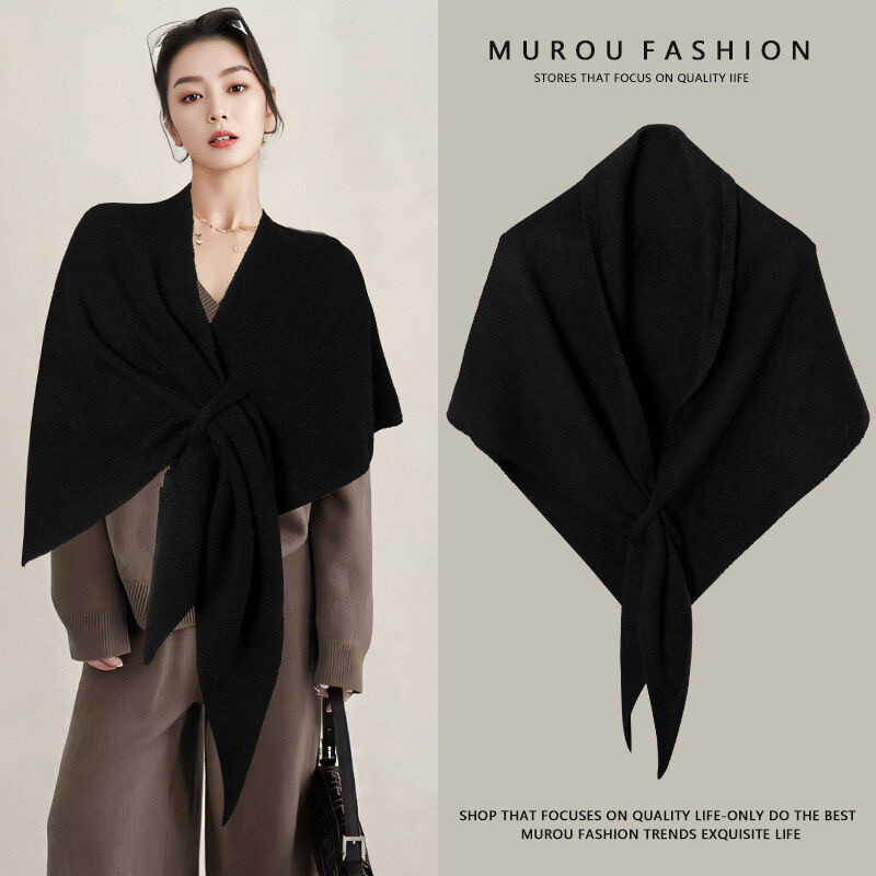 Nouvelle mode Triangle écharpe châle femmes cou enveloppement laine mélangée femme épaissi chaud épaule châle hiver cadeau de haute qualité
