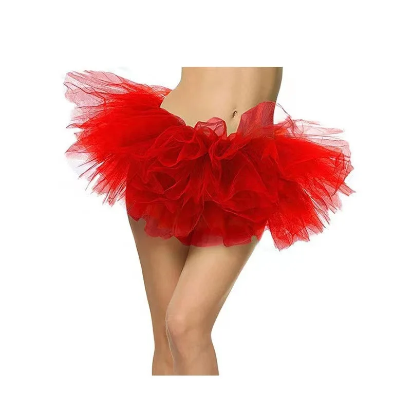 Demi-jupe Sexy pour femmes adultes, 5 couches, jupe bouffante en Tulle, courte, fête, boîte de nuit, Mini jupe, Costume d'événement de Performance