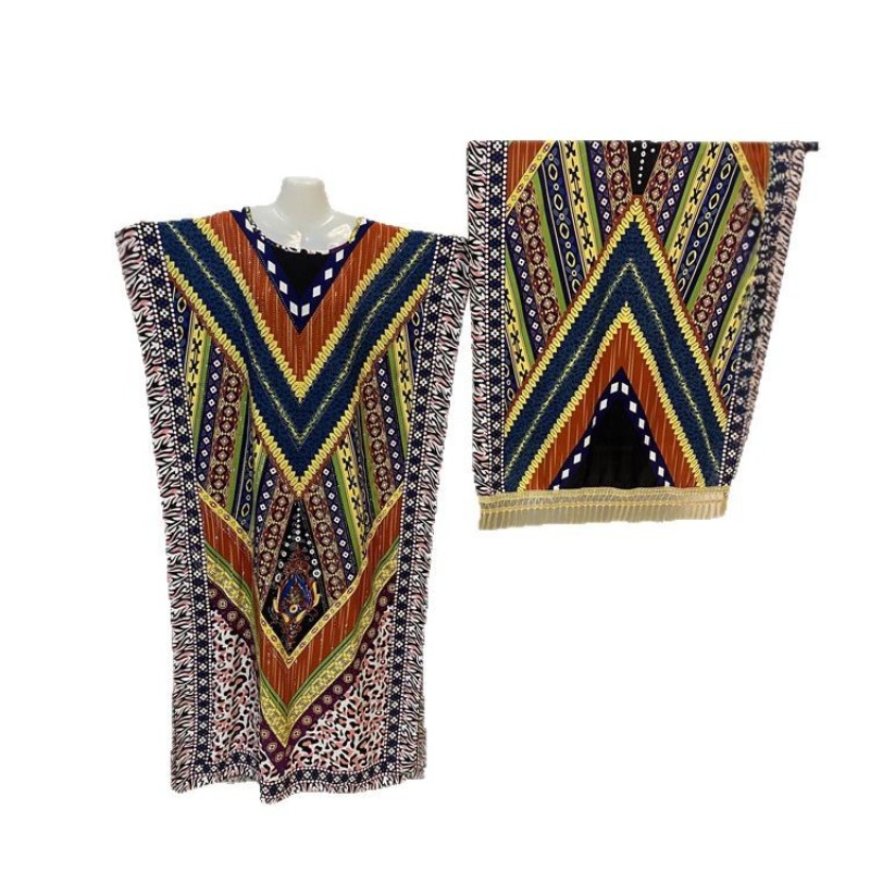 Robe Dashiki d'été africaine à manches courtes, avec grande écharpe, ample, Boubou Maxi, tenue décontractée pour femmes, vêtements Abaya en diamants, 2025