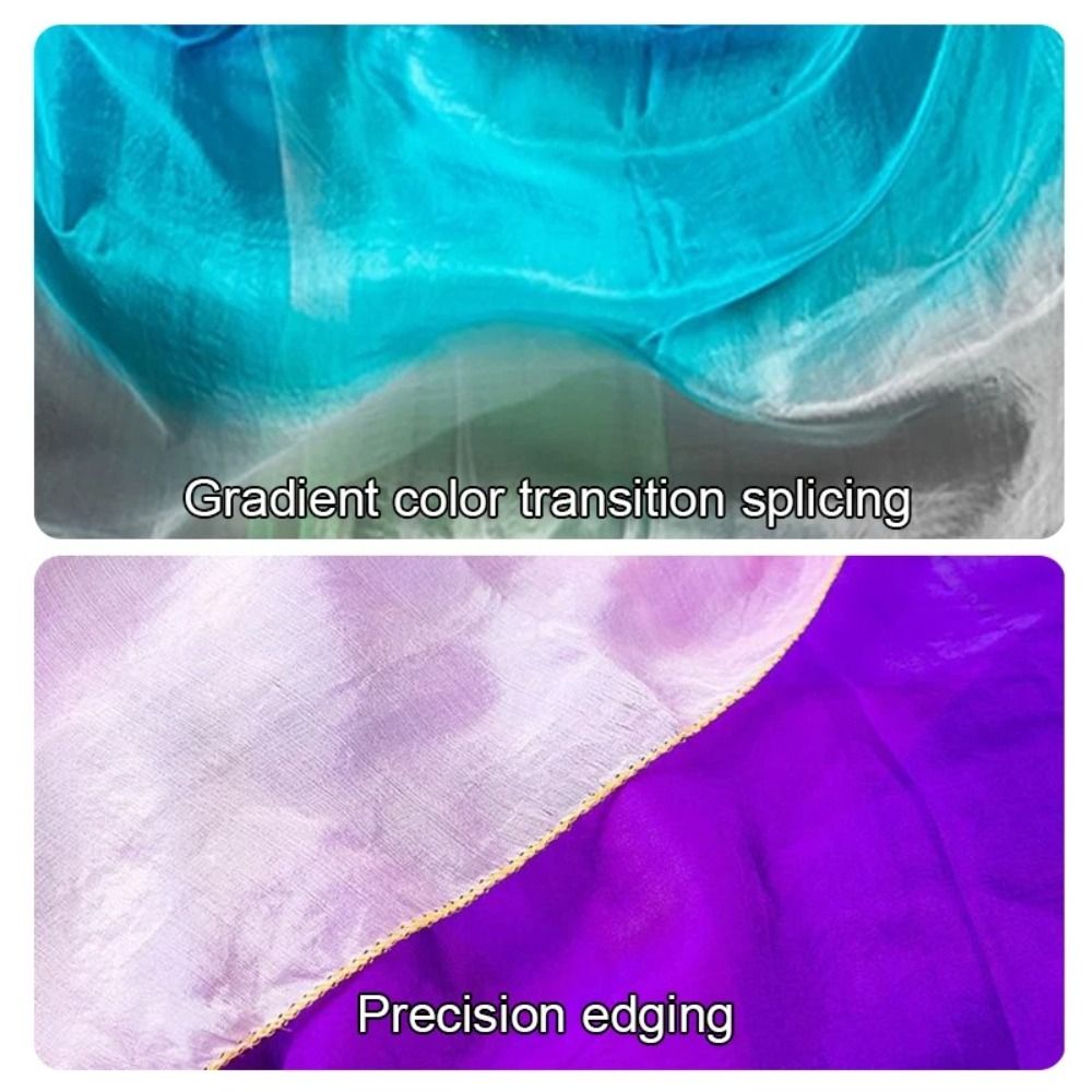 Voiles de danse orientale 100% soie, couleur dégradée, texture légère, châles, foulards et accessoires de costumes pour femmes