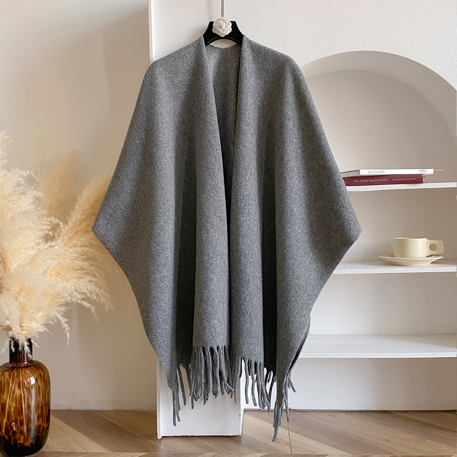 Hiver femmes Poncho chaud châle Double face concepteur épaississement couverture de luxe écharpe femme Cape cachemire Pashmina Cape étole