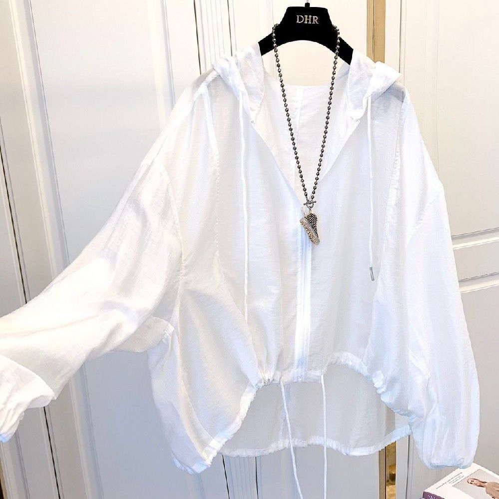 Manteau en soie glacée pour femme, nouvelle collection été 2026, léger, fin, avec capuche