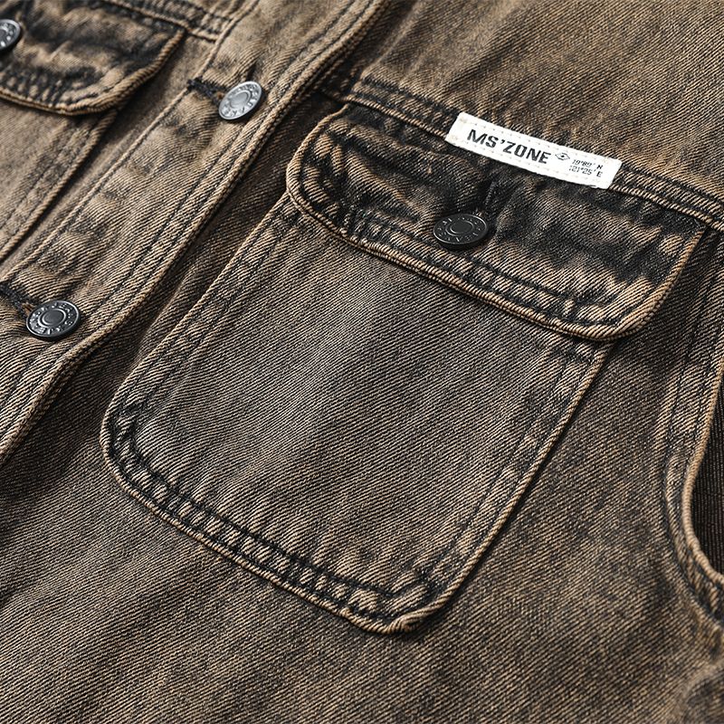 Veste sans manches en Denim pour hommes, gilet rétro nostalgique bleu, manteau de sport de plein air, grande génération de bouche, vêtements de travail, hauts gilets